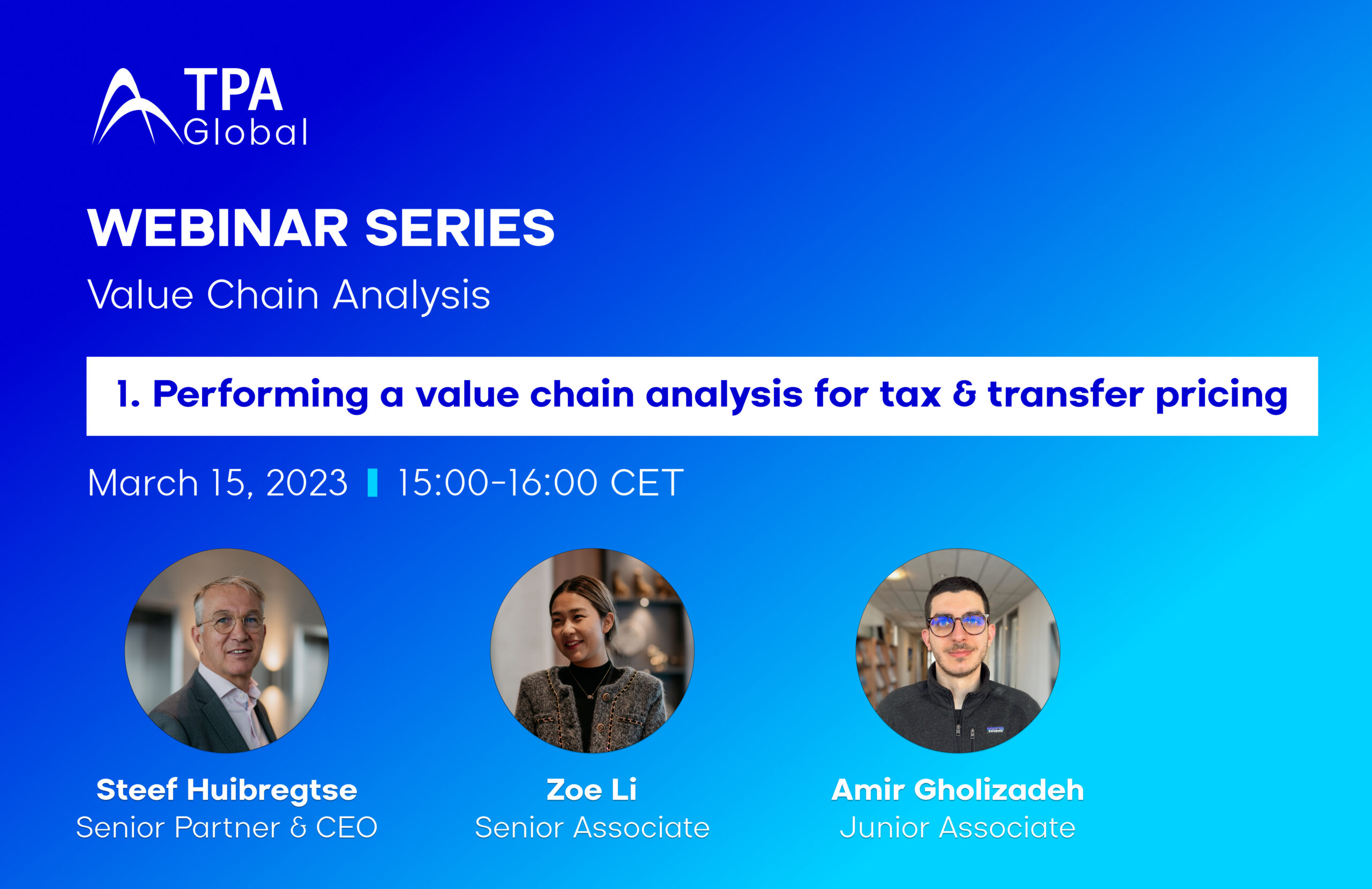 Performing a value chain analysis for tax and transfer pricing